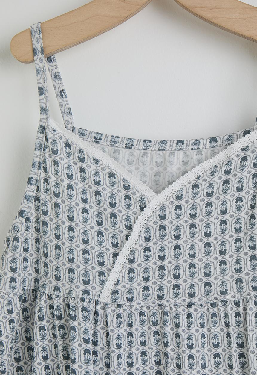 Pop Candy - Aop cami top & pants pj set - grey
