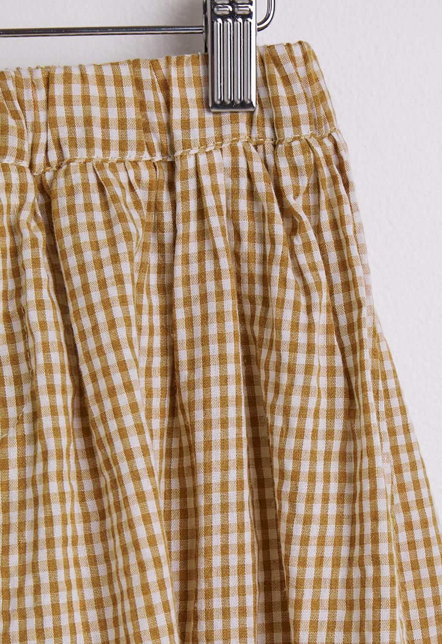 Pop Candy - Gingham ruched top with bermuda shorts - lt brown