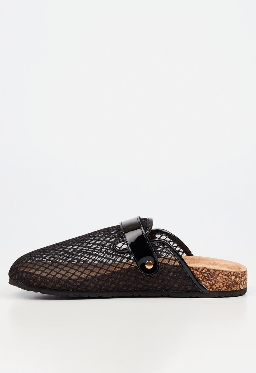 Viabeach - Qork 15 mesh cork sandal - black