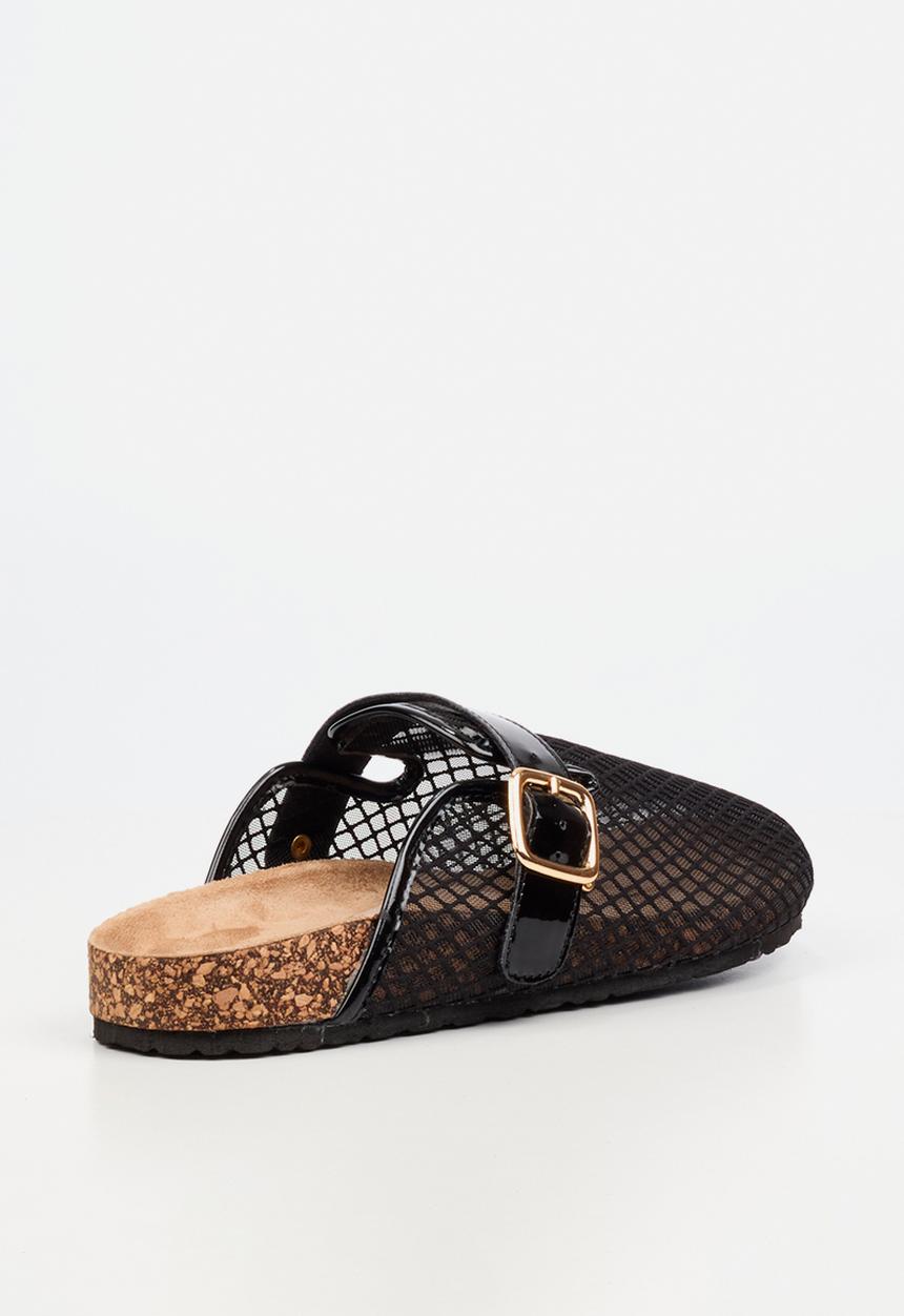 Viabeach - Qork 15 mesh cork sandal - black