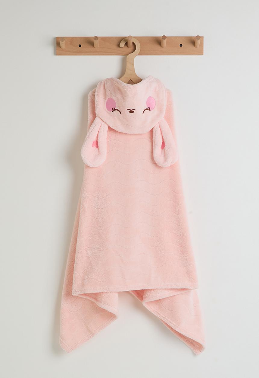 Pop Candy - Bunny hooded bath towel - pastel pink