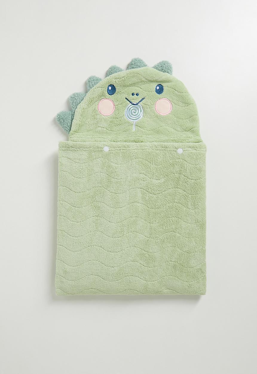 Pop Candy - Dino hooded towel - green