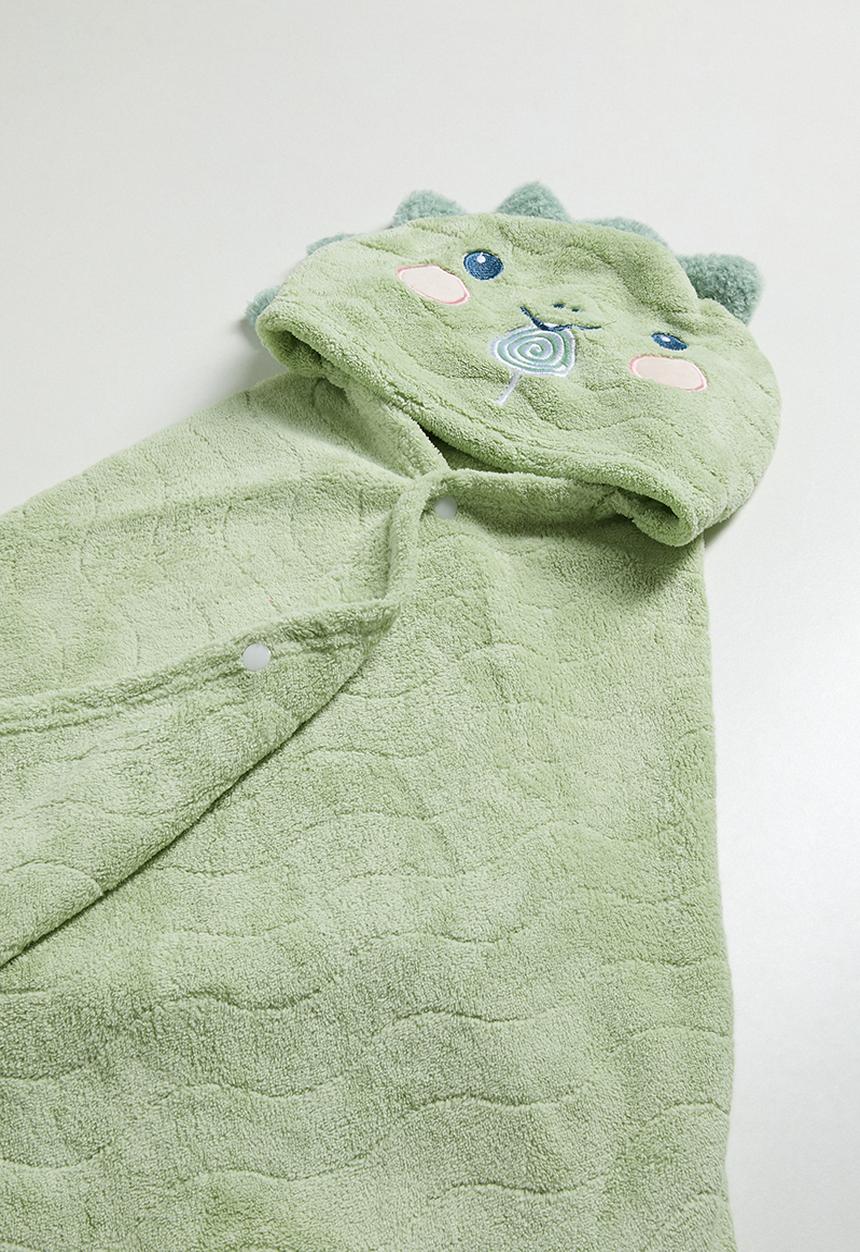 Pop Candy - Dino hooded towel - green