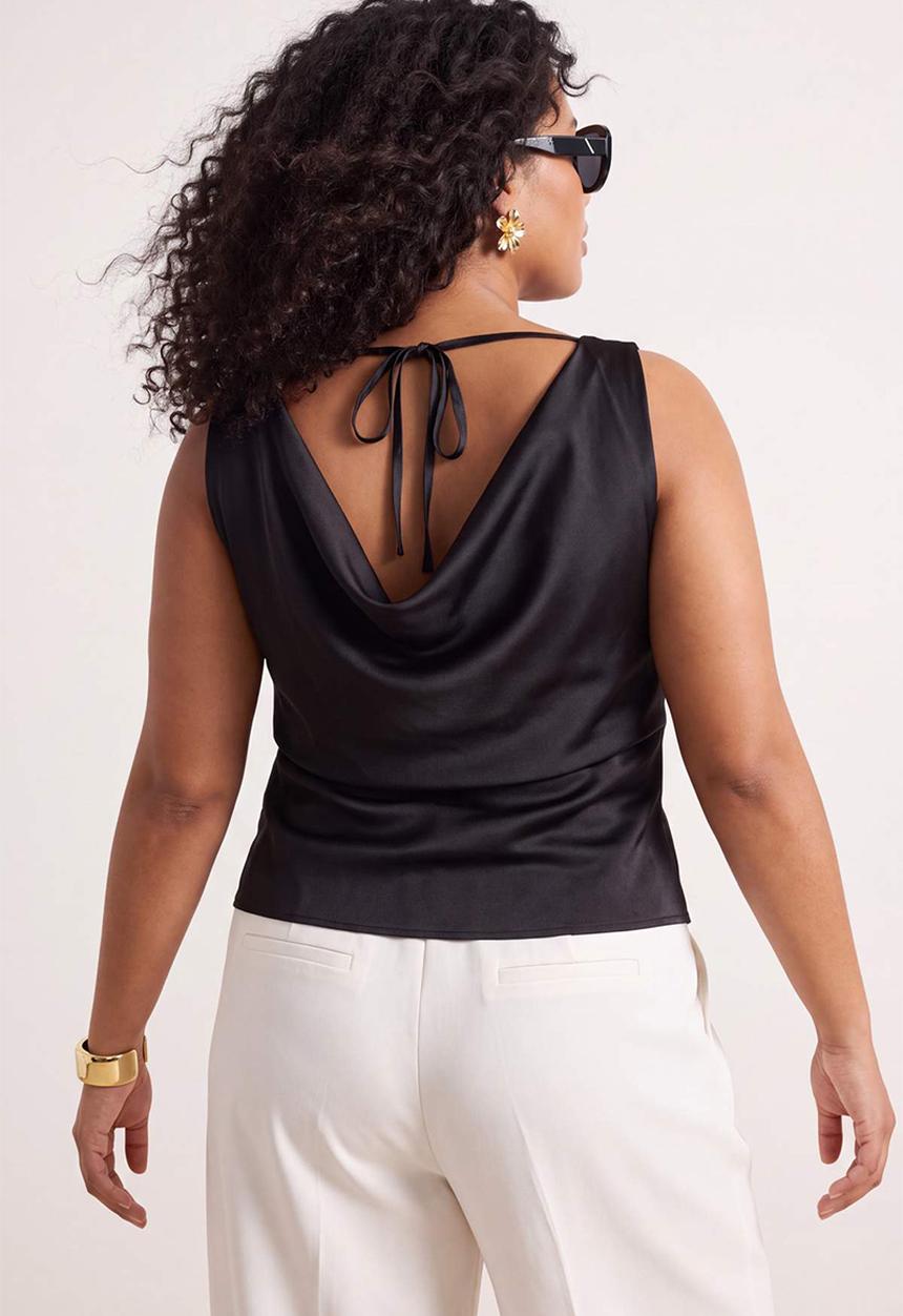 Trendyol - Plus satin woven blouse - black