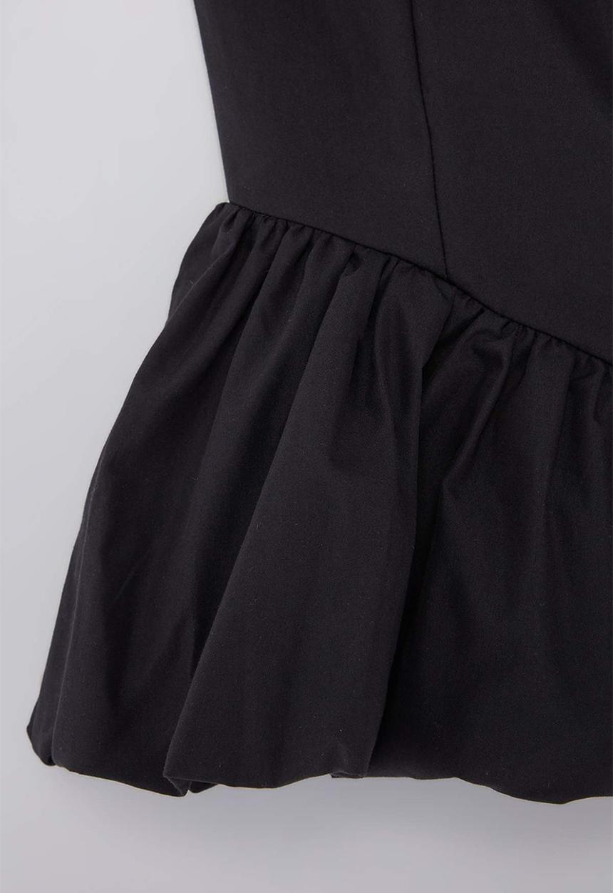 Trendyol - Balloon Hem Woven Blouse - Black