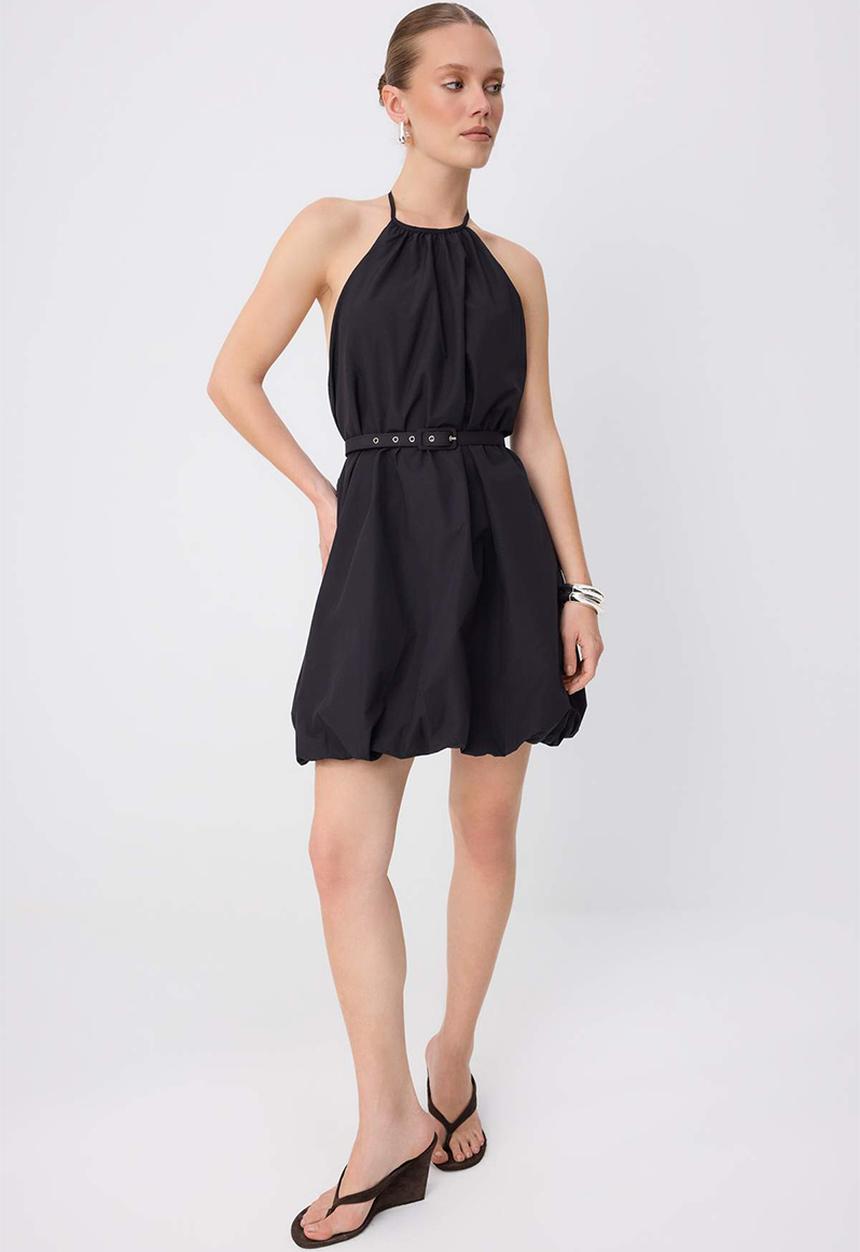 Trendyol - A-Line Mini Dress - Black