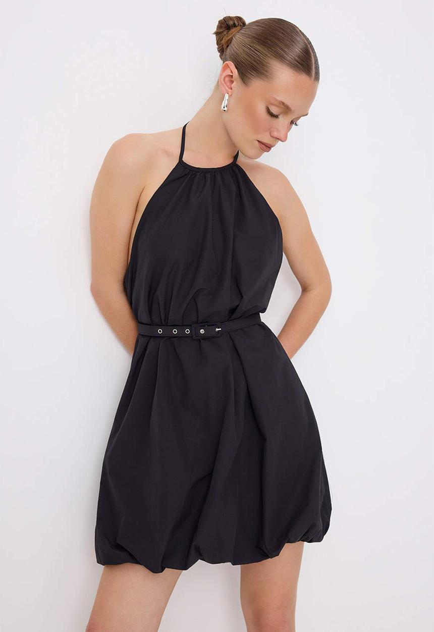 Trendyol - A-Line Mini Dress - Black