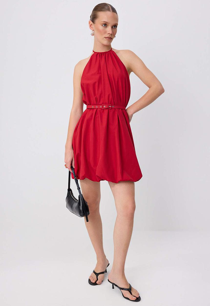 Trendyol - A-Line Mini Dress - Red