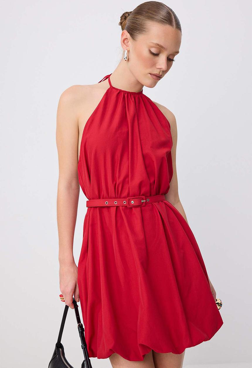 Trendyol - A-Line Mini Dress - Red