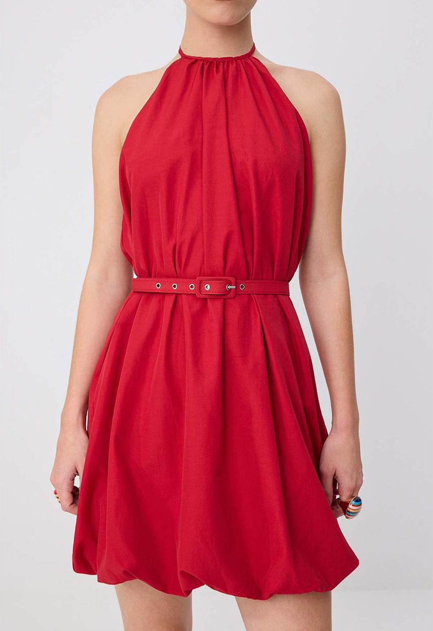 Trendyol - A-Line Mini Dress - Red
