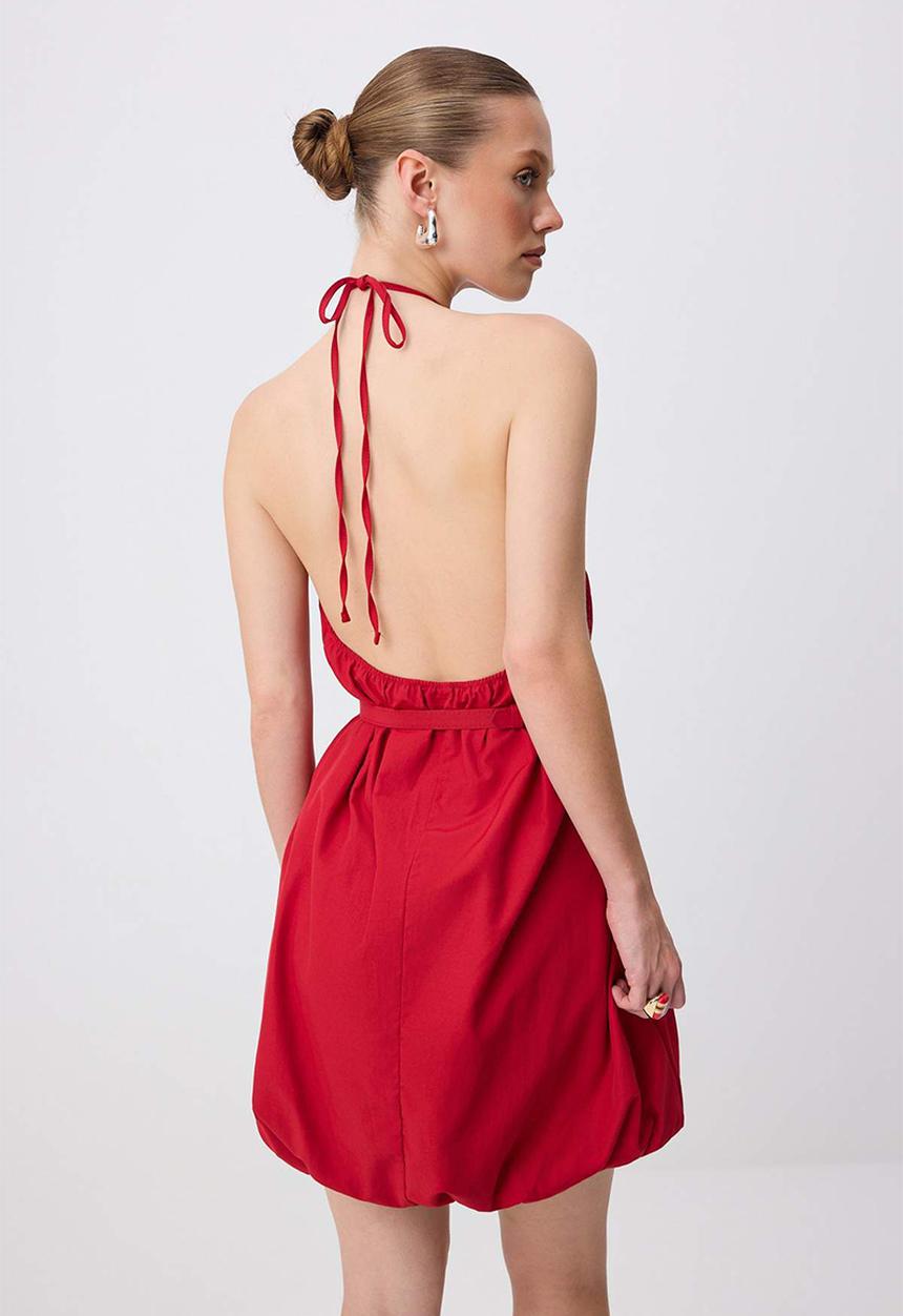 Trendyol - A-Line Mini Dress - Red