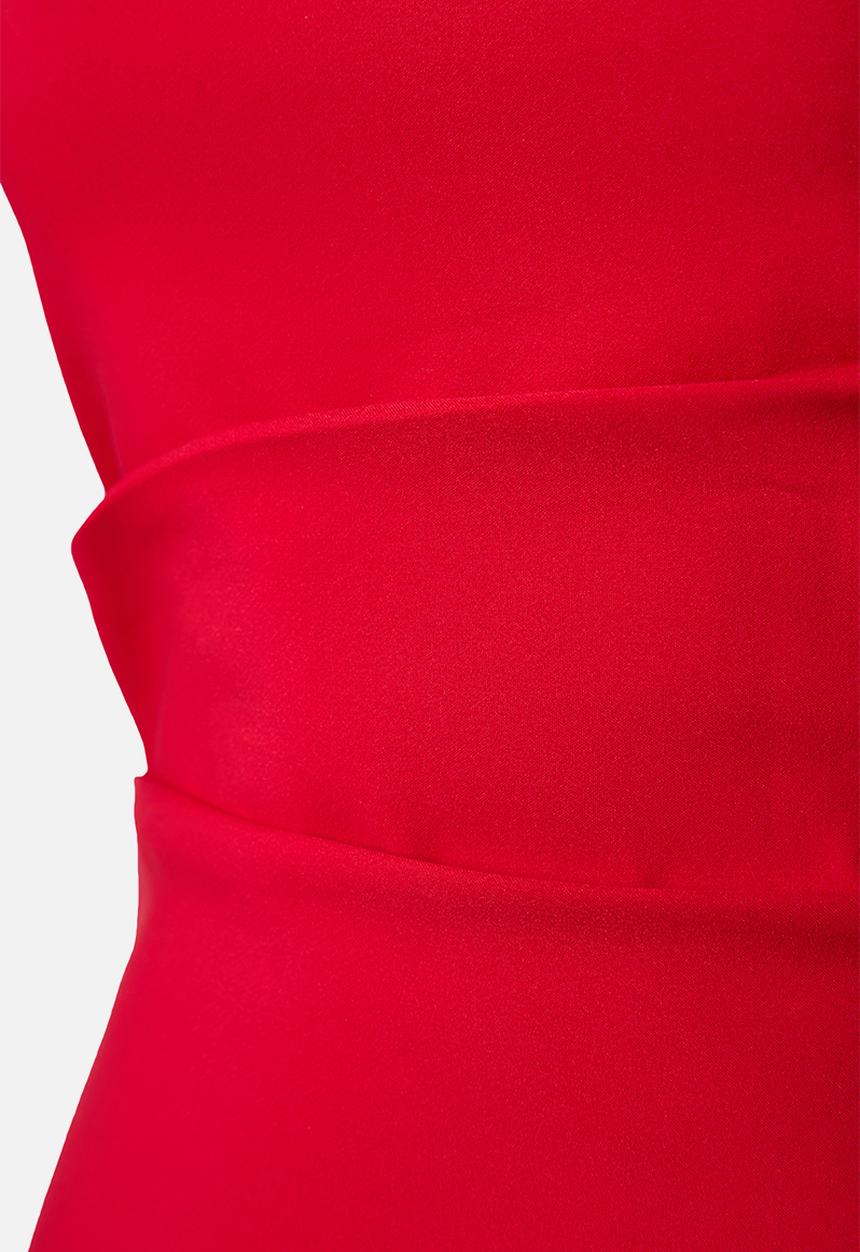 Trendyol - Strapless Draped Blouse - Red
