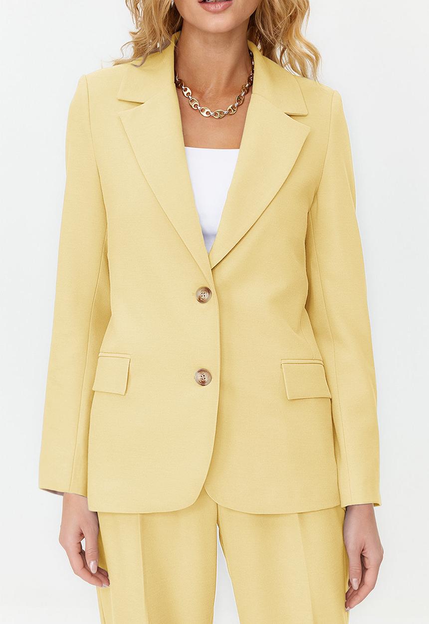 Trendyol - Regular Lined Woven Blazer - Yellow