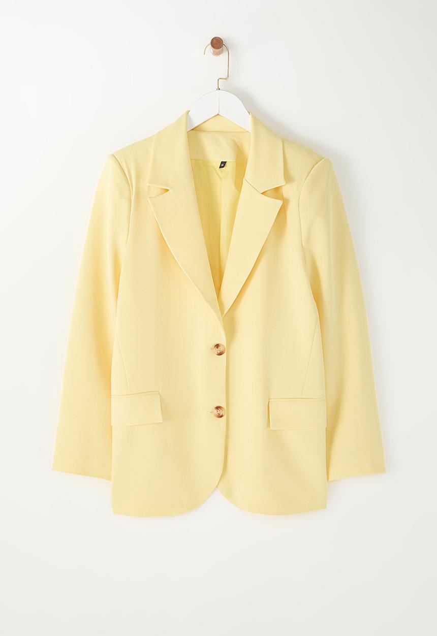 Trendyol - Regular Lined Woven Blazer - Yellow