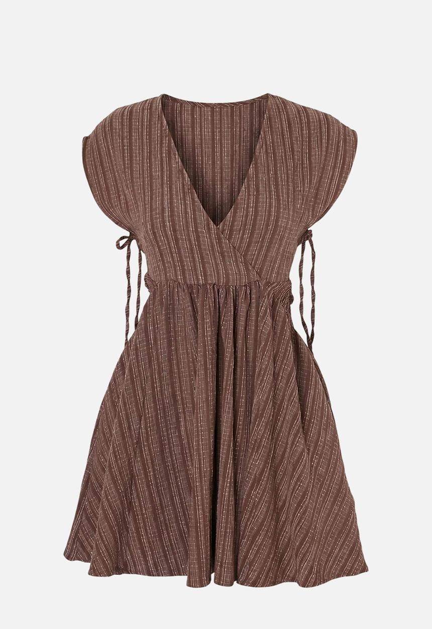 Trendyol - Cut-Out Detail Beach Mini Dress - Brown