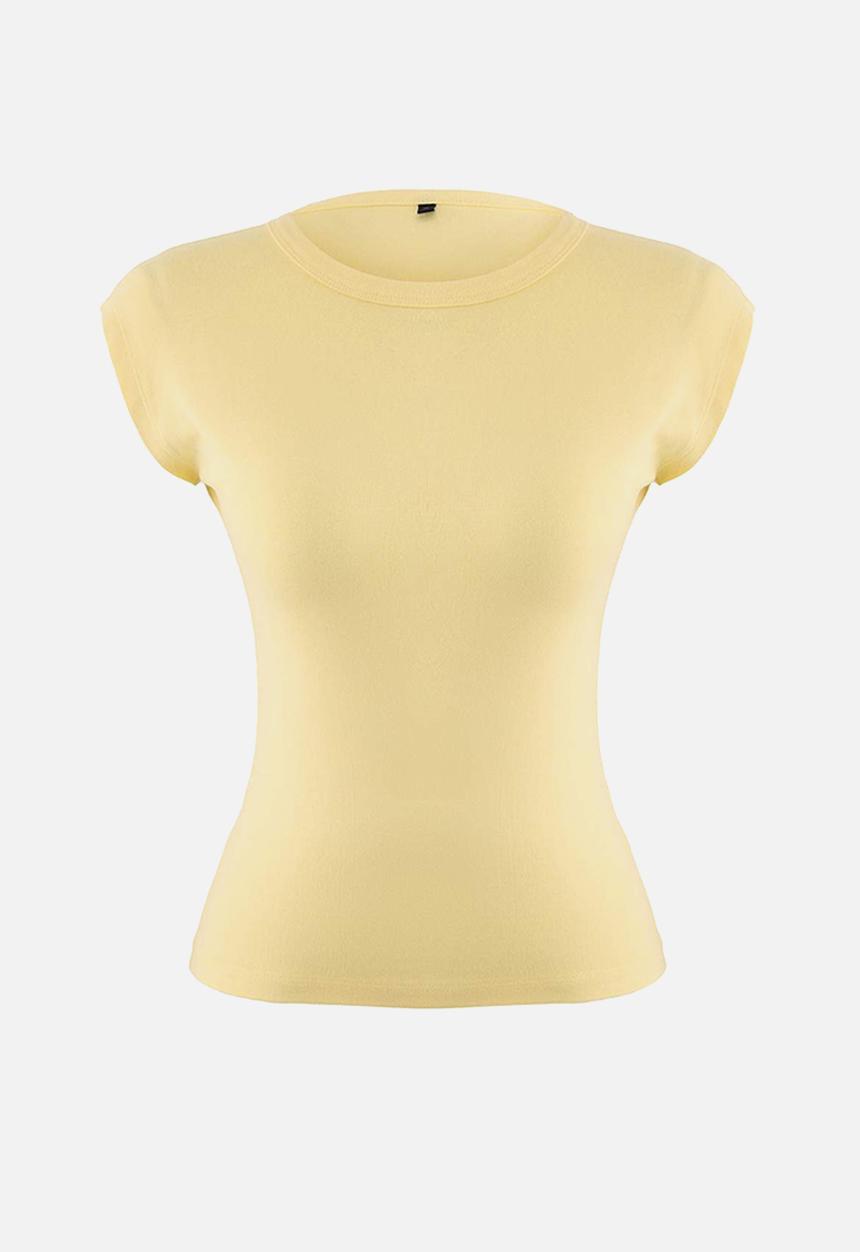 Trendyol - Fitted Knit Blouse with Moon Sleeves - Light Yellow