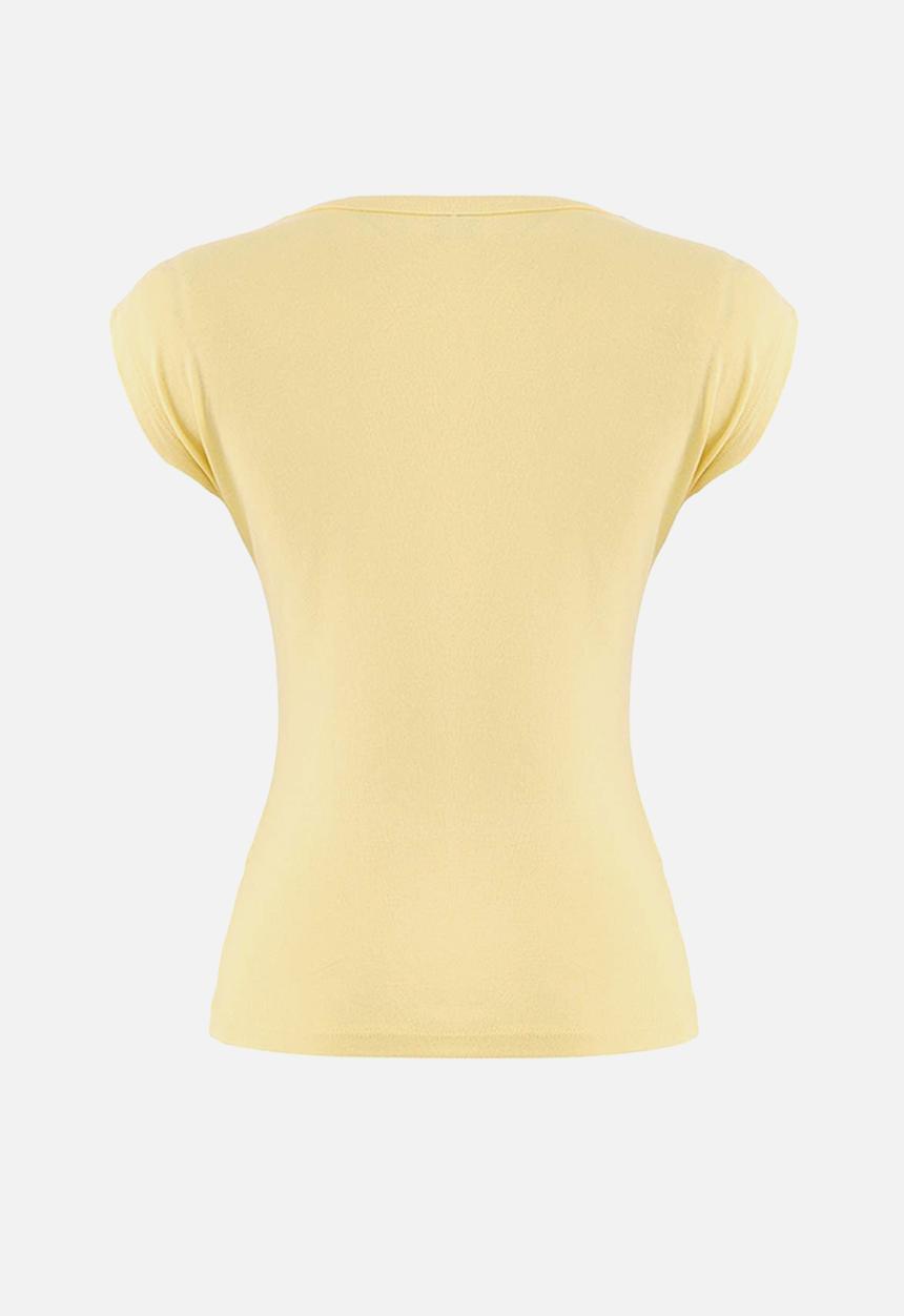 Trendyol - Fitted Knit Blouse with Moon Sleeves - Light Yellow