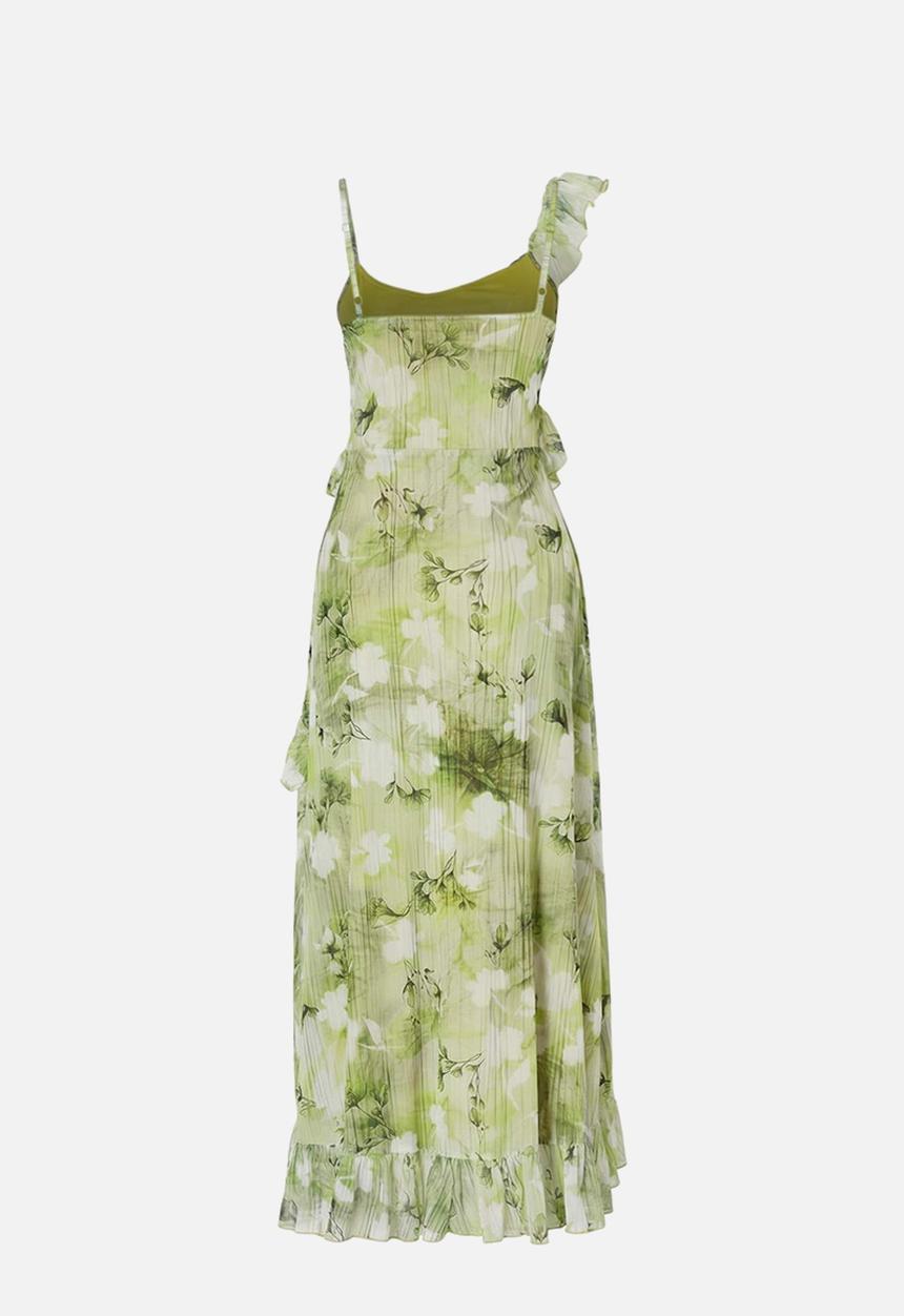 Trendyol - Limited Edition Bell-Shaped Tulle Dress with Spaghetti Straps - green