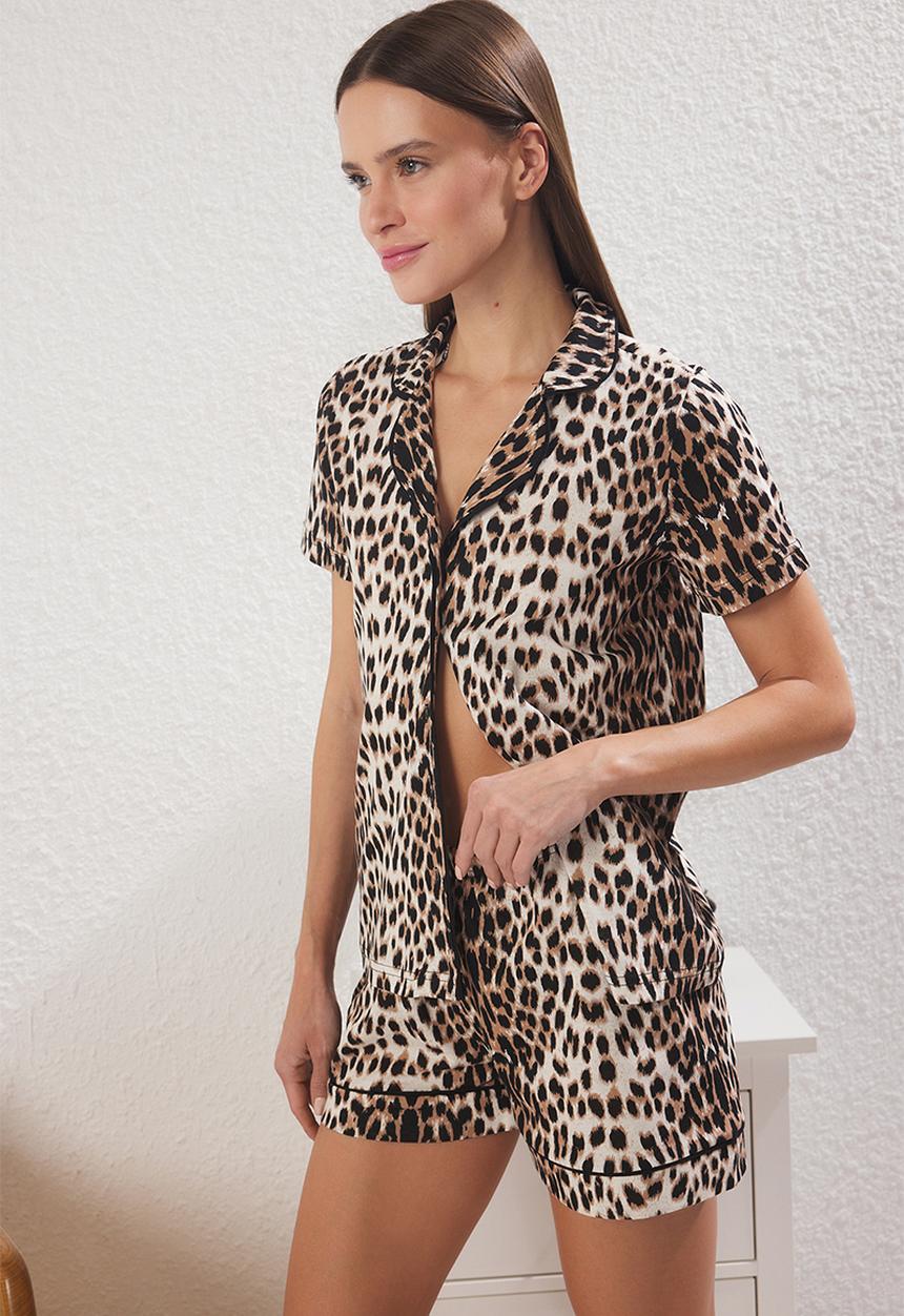 Trendyol - Leopard printed pajama set - brown