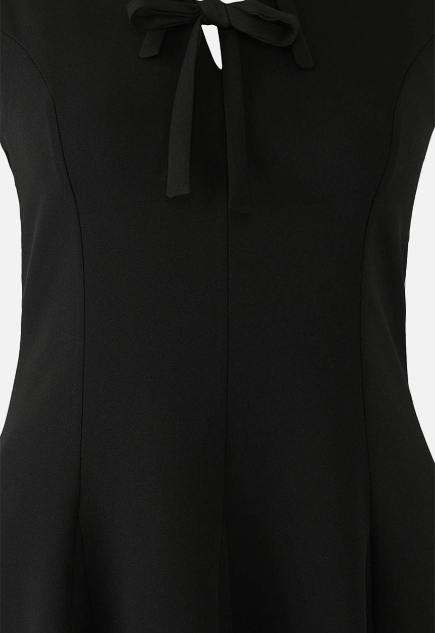 Trendyol - Plus bow cutout mini woven dress - black