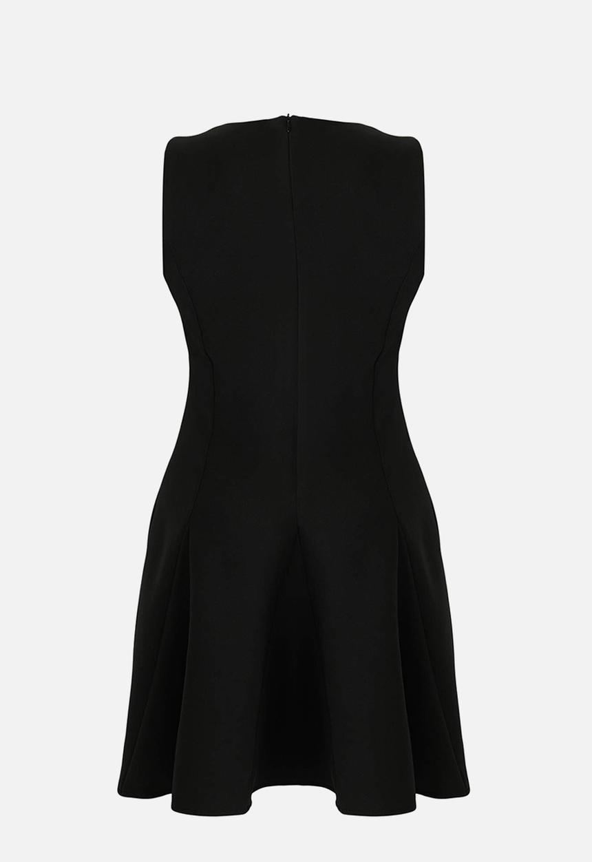 Trendyol - Plus bow cutout mini woven dress - black
