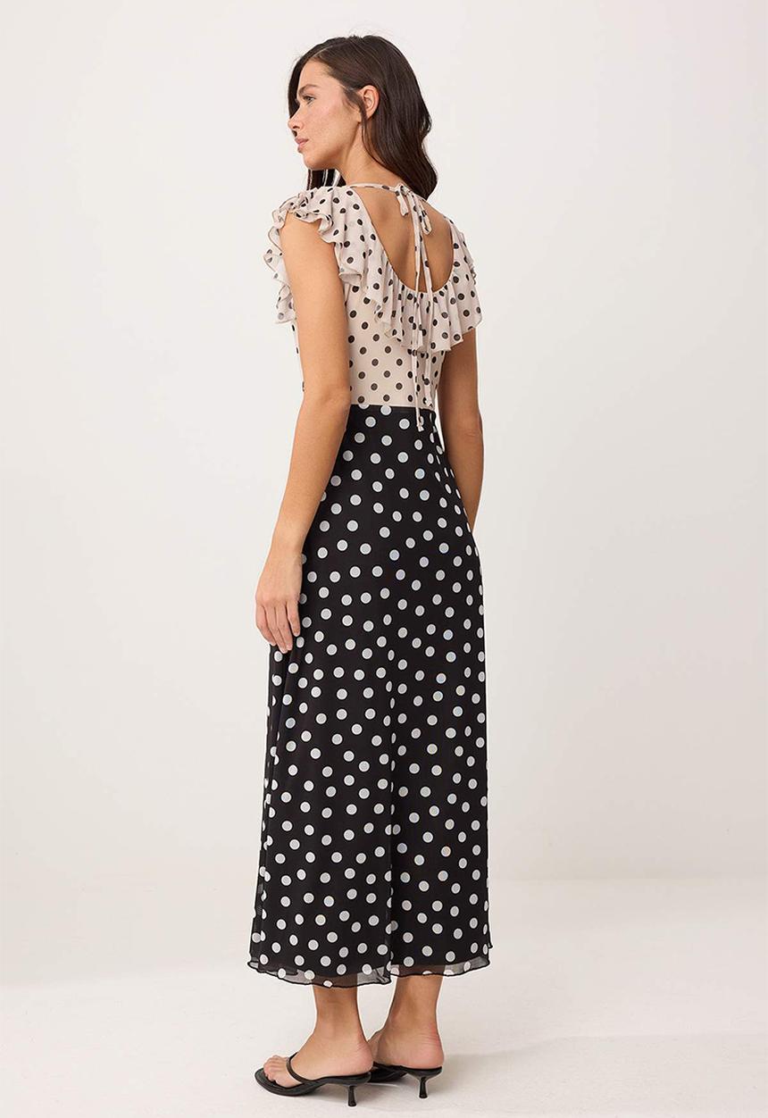 Trendyol - Polka Dot A-Line Tulle Dress - Multi