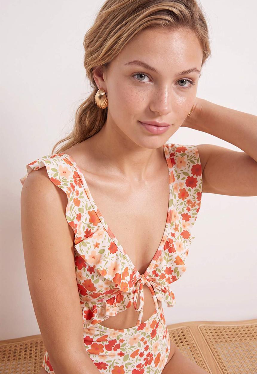 Trendyol - Floral pattern swimsuit - multicolor