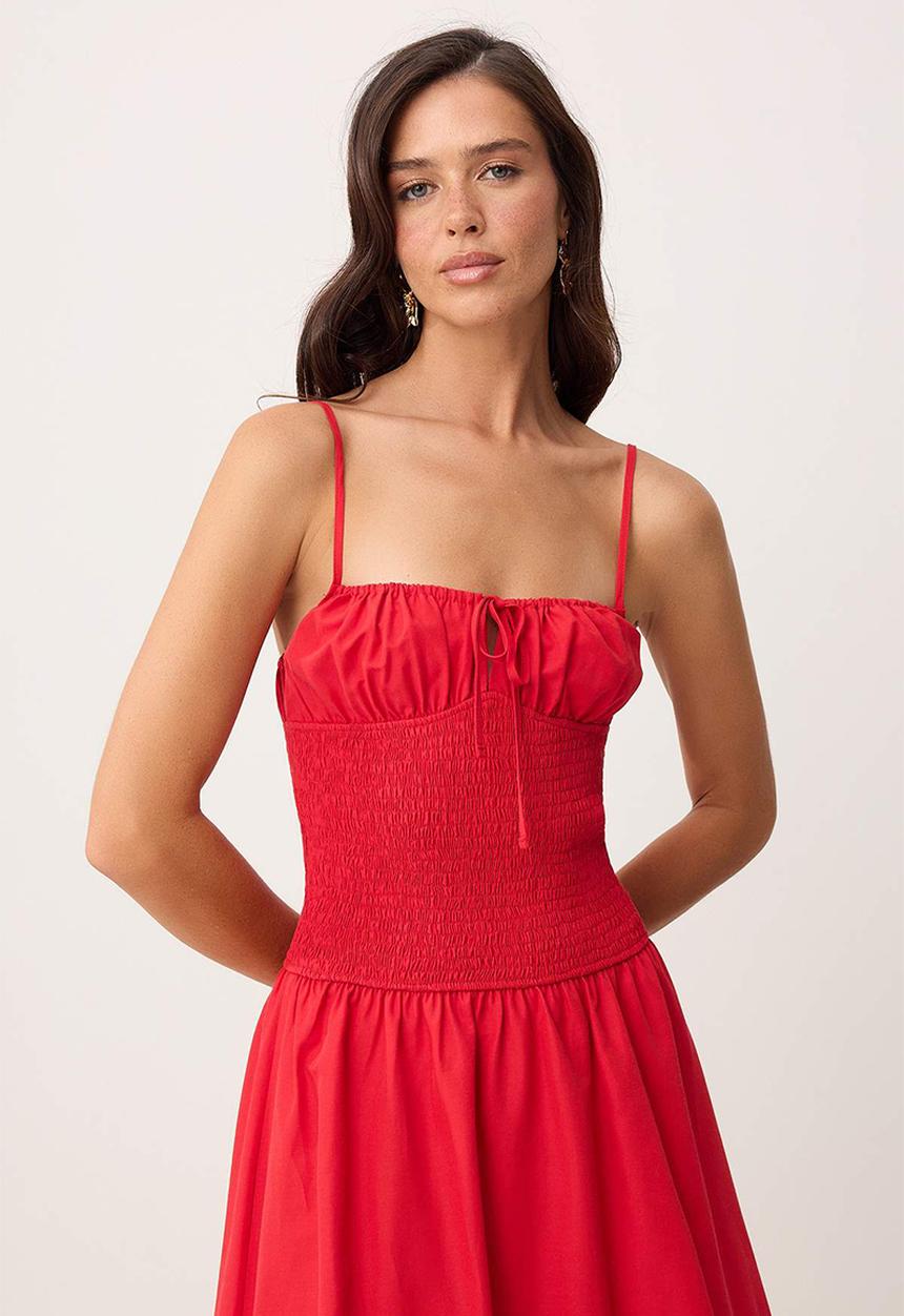 Trendyol - Gipe Detail Maxi Dress - Red