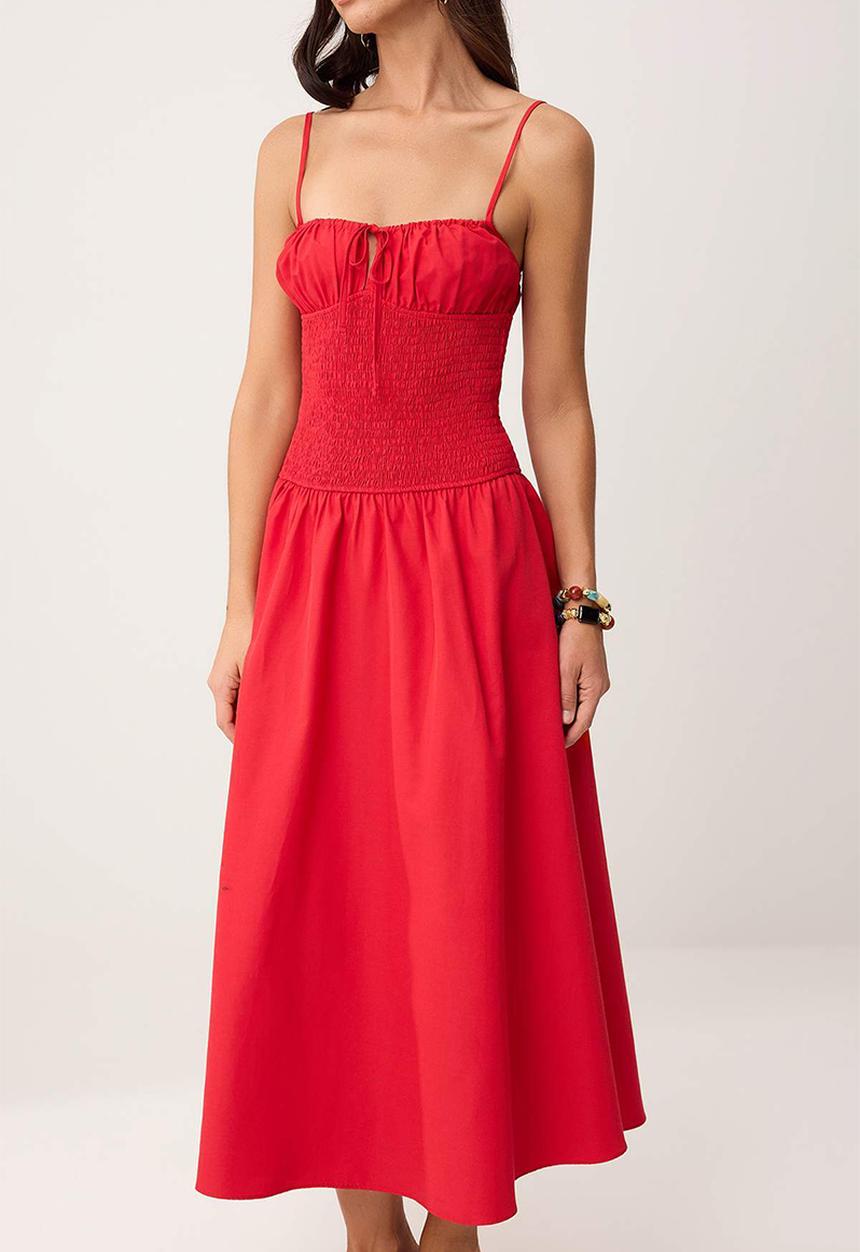Trendyol - Gipe Detail Maxi Dress - Red