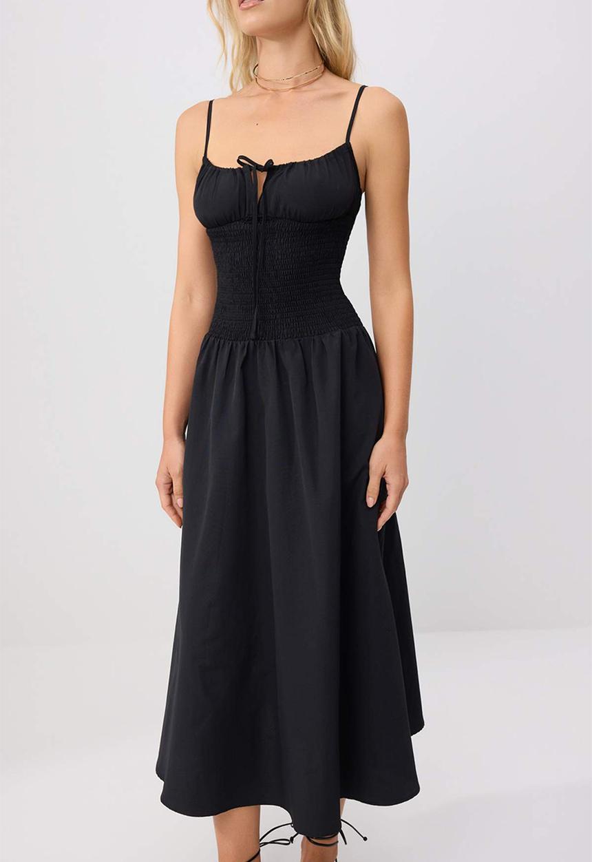 Trendyol - Gipe Detail Maxi Dress - Black