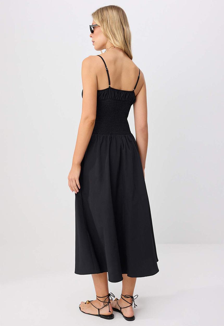 Trendyol - Gipe Detail Maxi Dress - Black