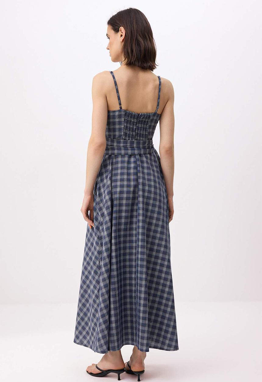 Trendyol - Abstract Print Lined Chiffon Midi Dress - Multicolour