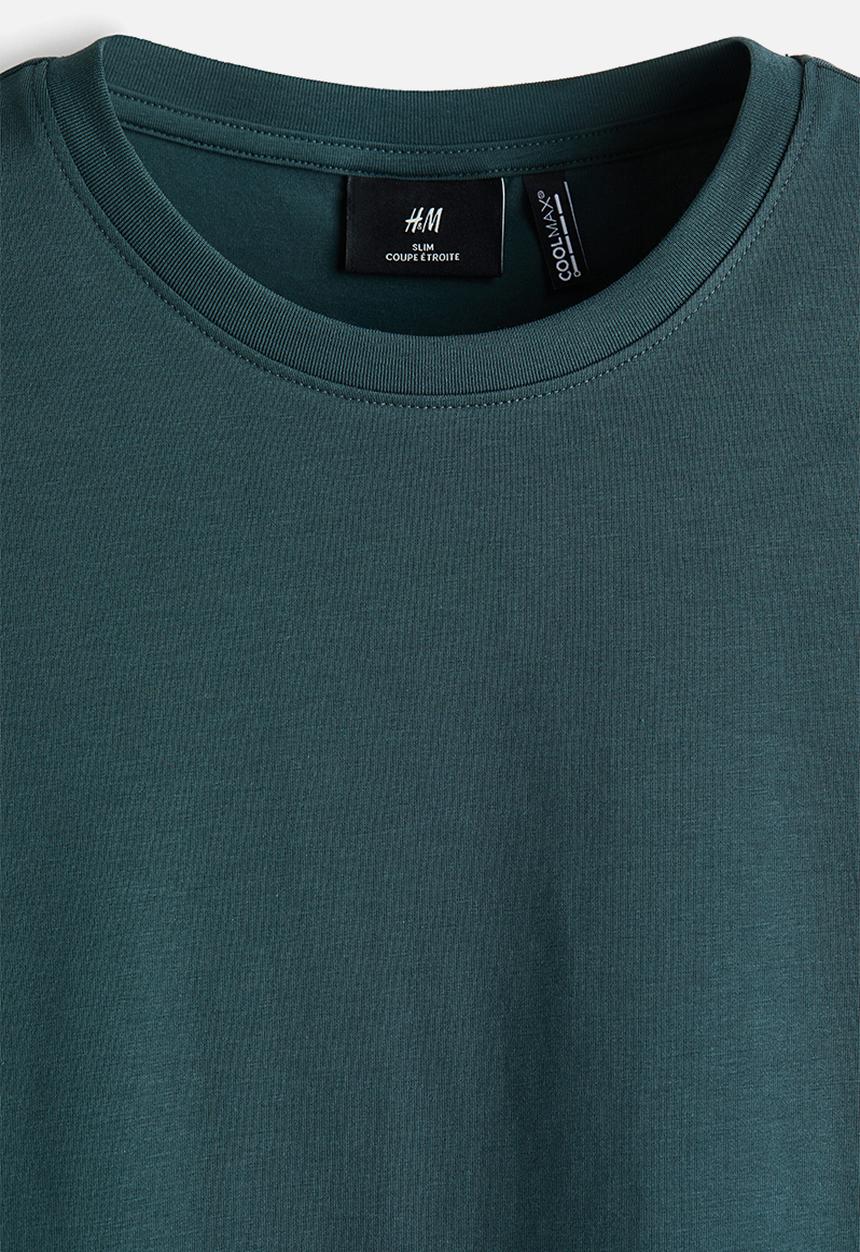 H&M - Coolmax® slim fit t-shirt - dark teal