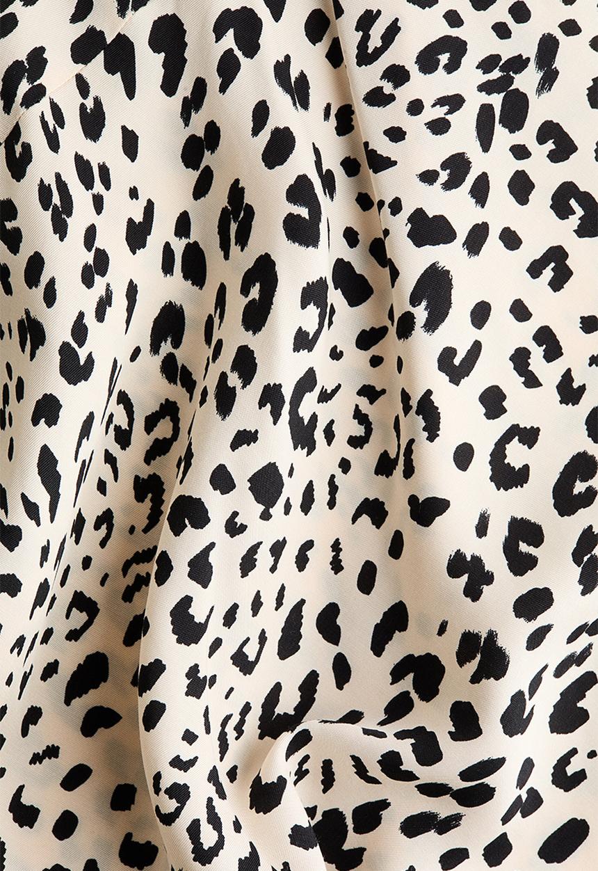 H&M - Asymmetric Viscose Skirt - cream/leopard print - 1337639002