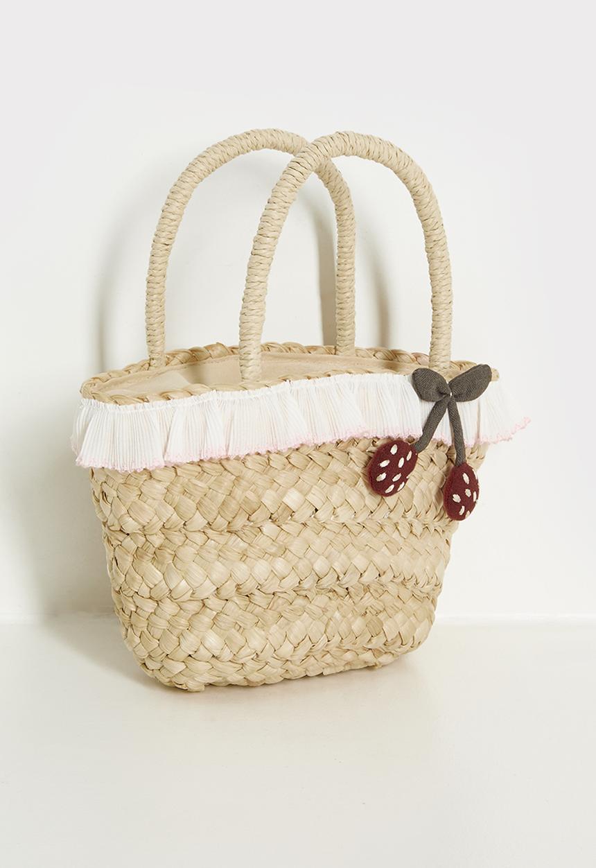 Pop Candy - Straw basket-style hand bag - neutral