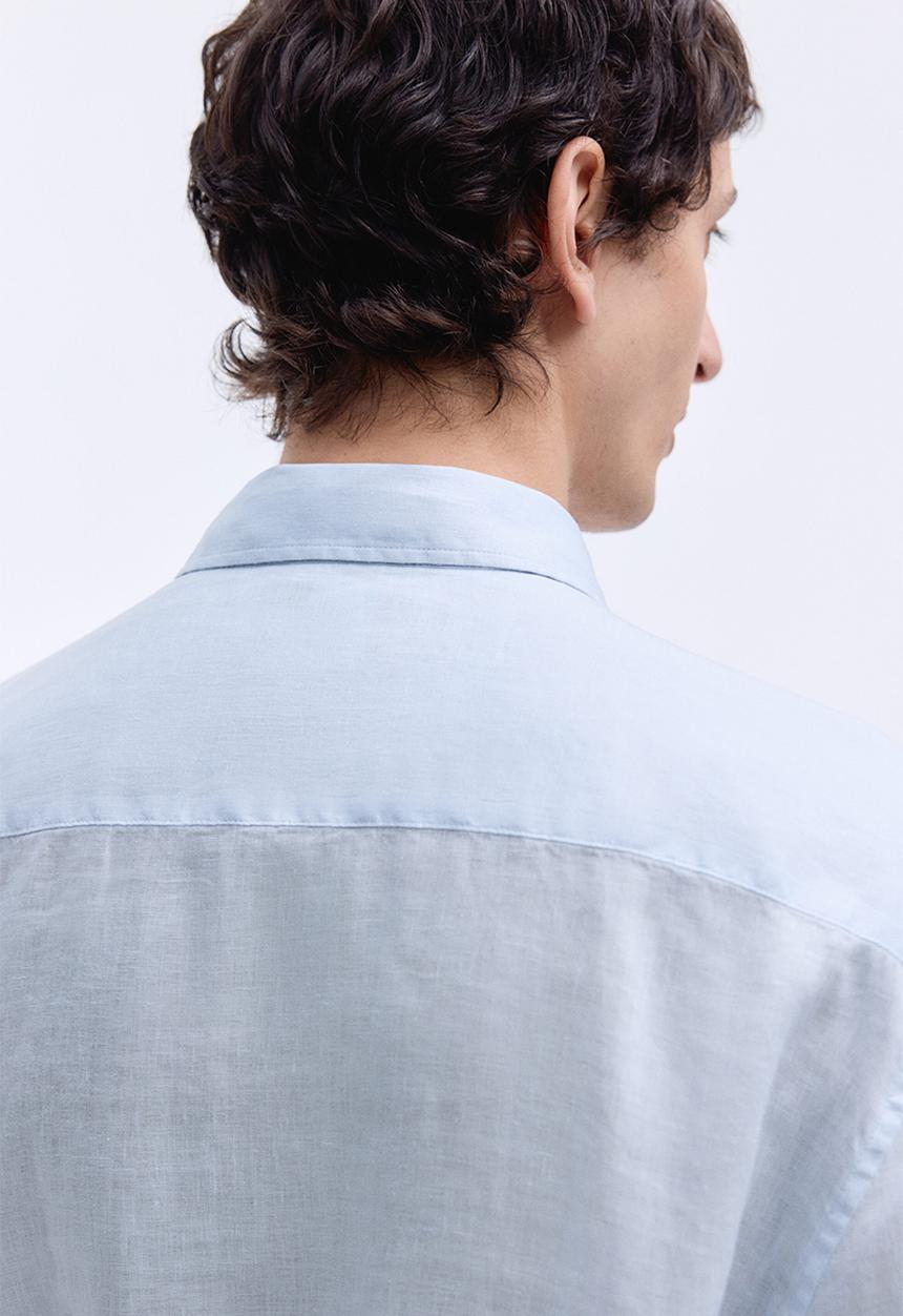 H&M - Slim fit linen shirt - light blue