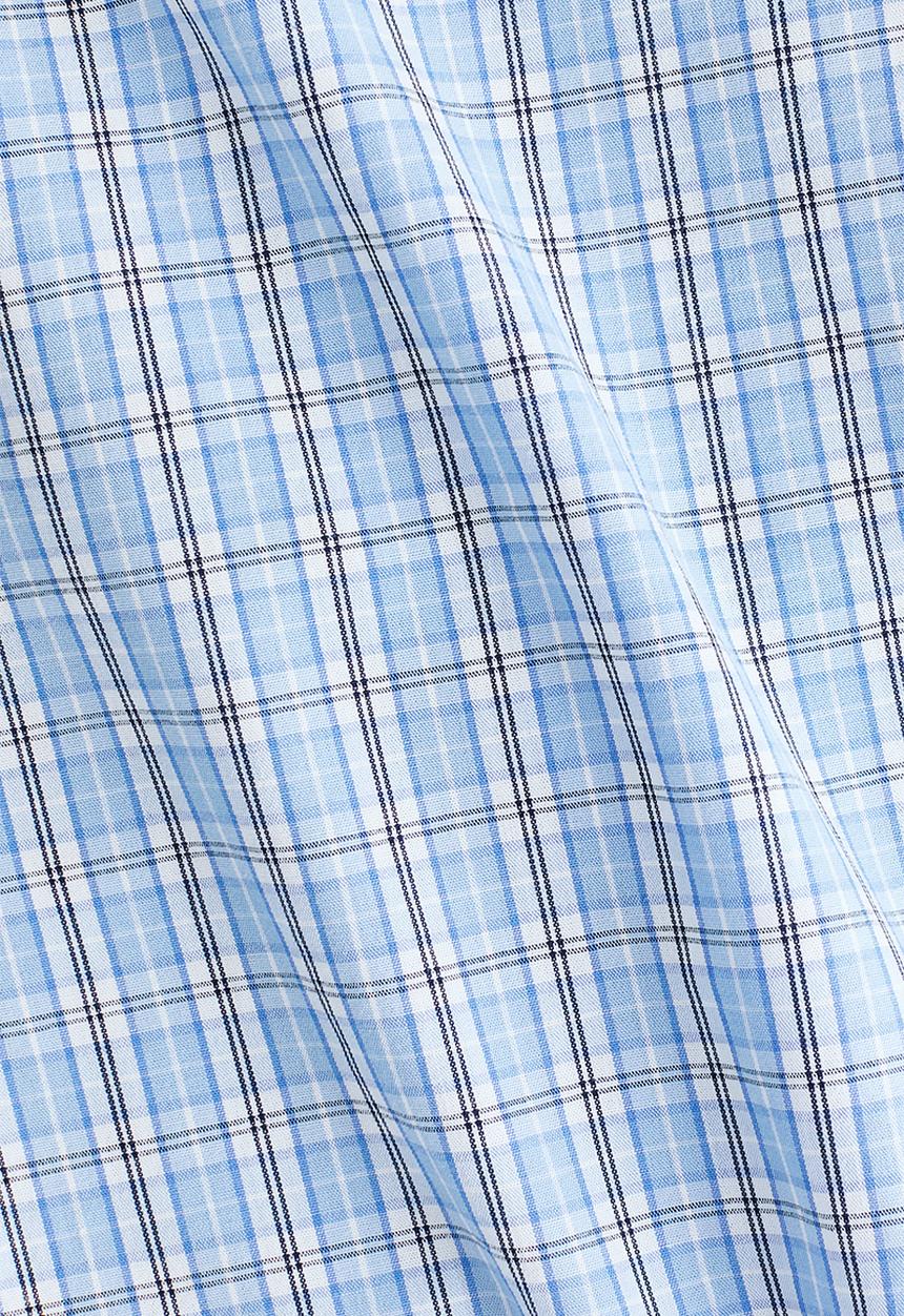 H&M - Relaxed fit poplin trousers - light blue/checked