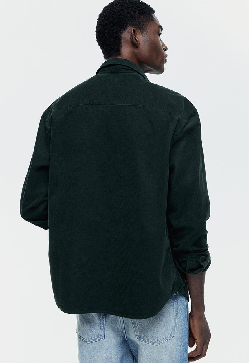 H&M - Regular fit corduroy shirt - dark green
