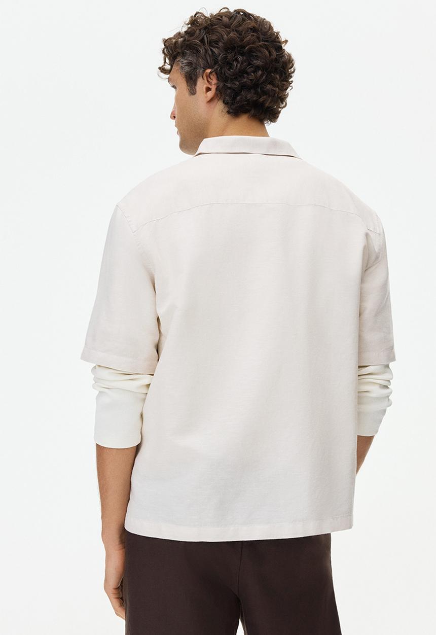 H&M - Relaxed fit linen-blend resort shirt  - light beige
