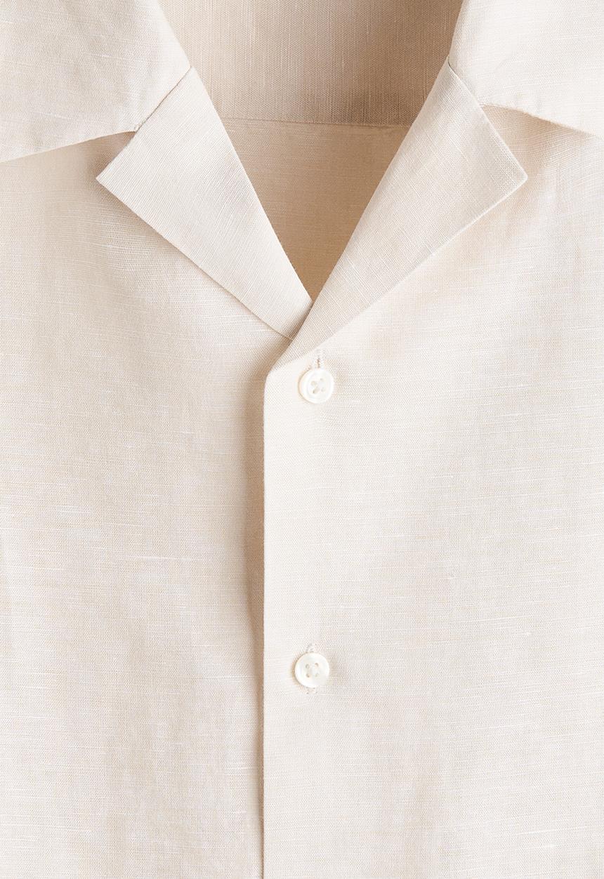 H&M - Relaxed fit linen-blend resort shirt  - light beige