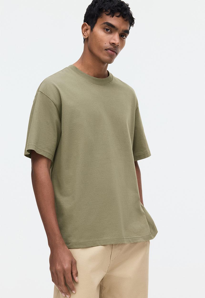 H&M - Relaxed fit t-shirt - khaki green