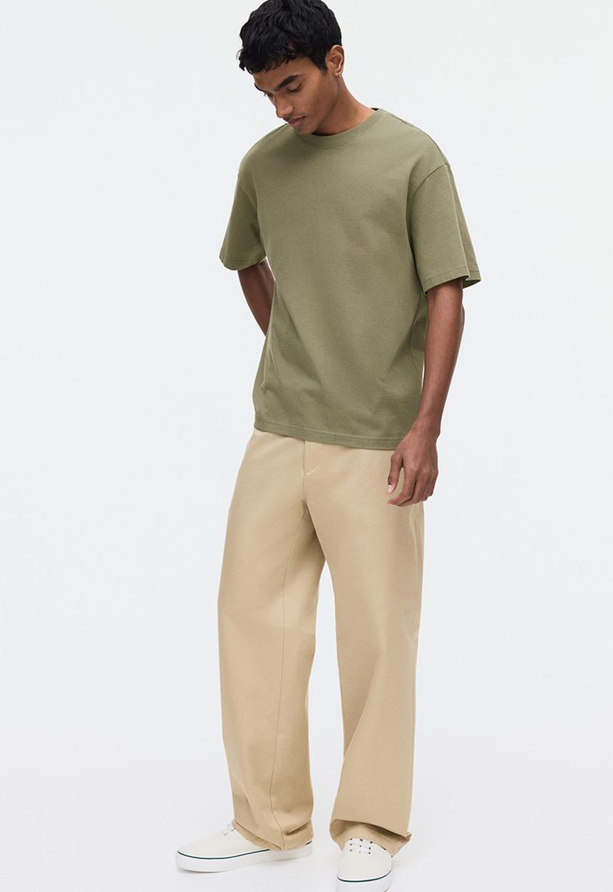 H&M - Relaxed fit t-shirt - khaki green
