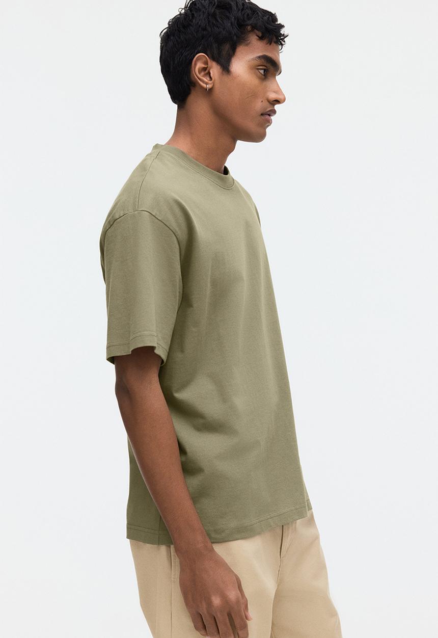 H&M - Relaxed fit t-shirt - khaki green