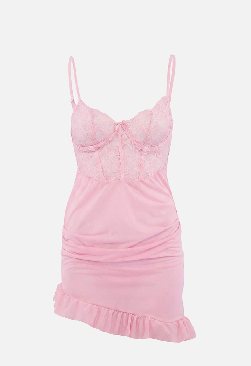 Trendyol - Drawstring strap panty babydoll / nightgown - pink