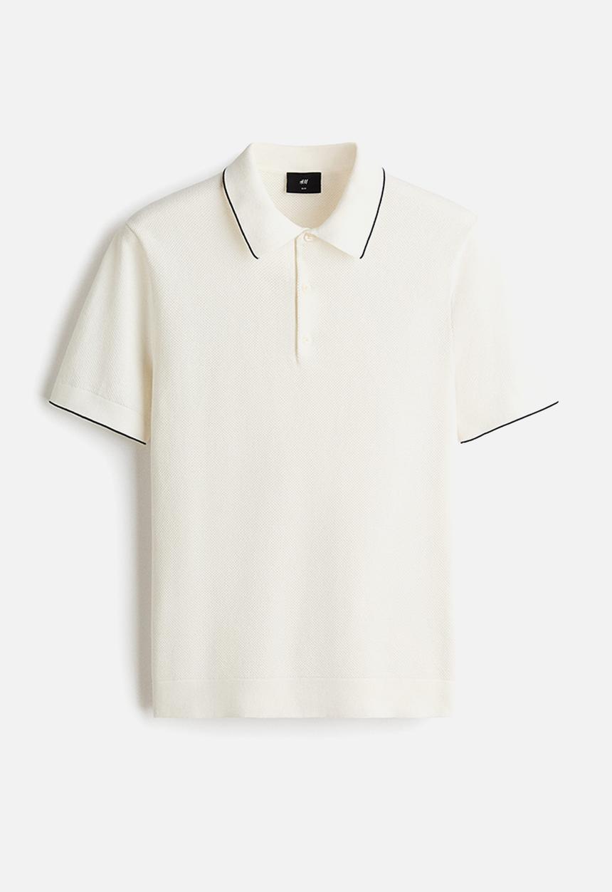 H&M - Slim fit polo shirt - white