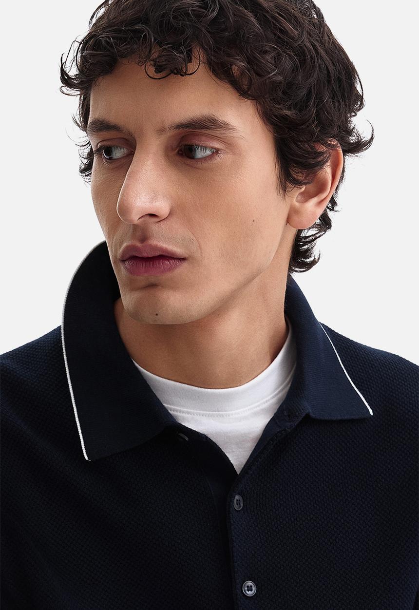 H&M - Slim fit polo shirt - dark blue