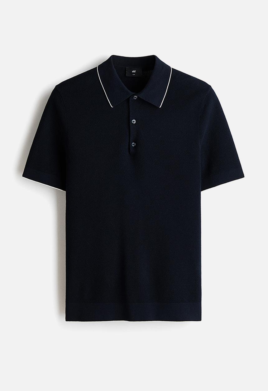 H&M - Slim fit polo shirt - dark blue