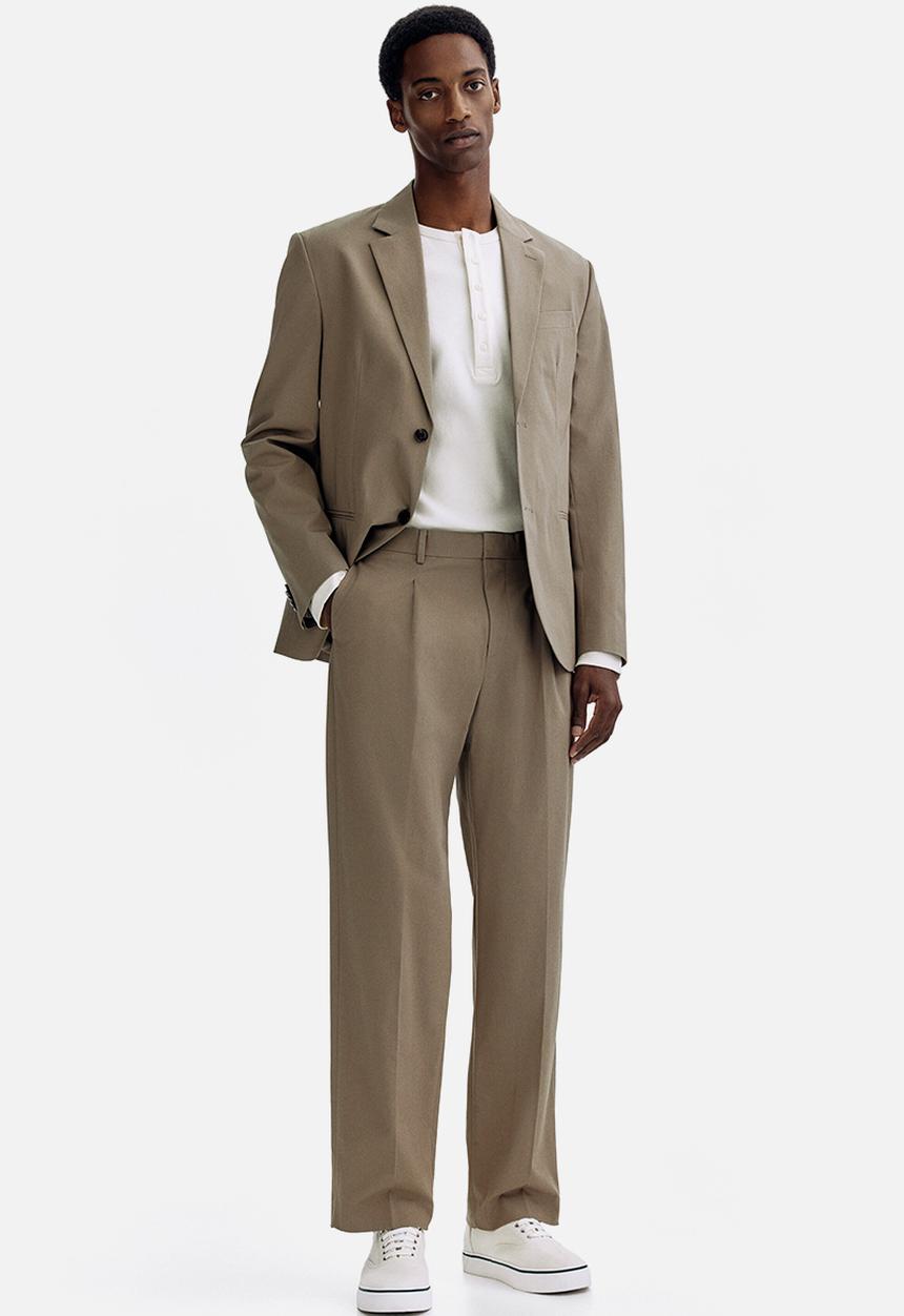 H&M - Regular fit suit trousers - khaki green