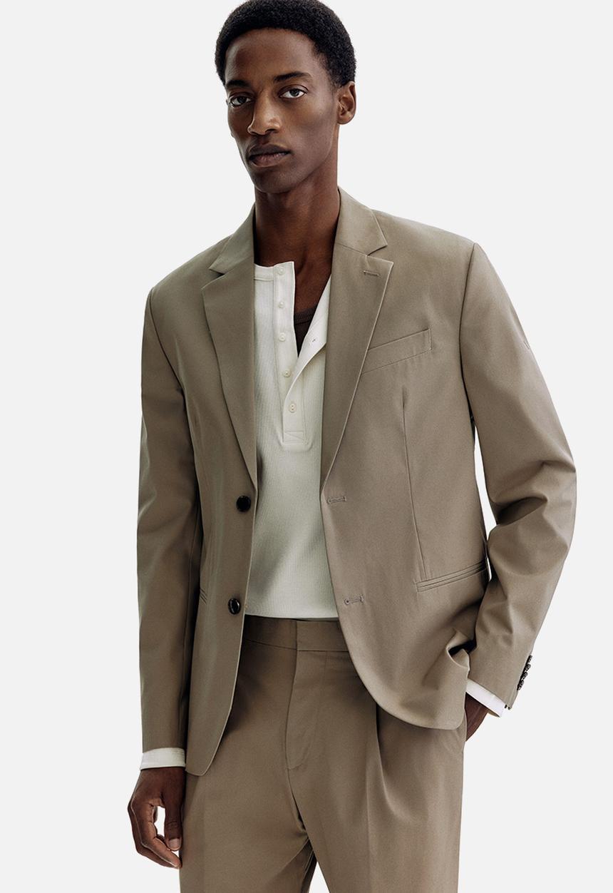 H&M - Regular fit single-breasted jacket - khaki green