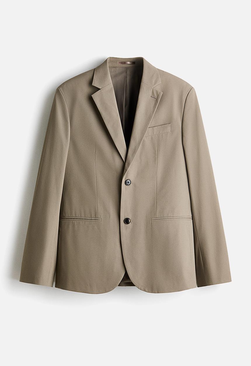 H&M - Regular fit single-breasted jacket - khaki green